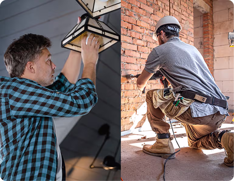 Property maintenance worker performing repairs